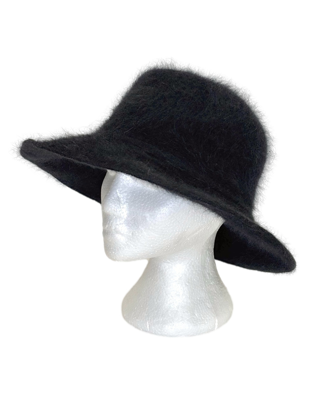 Xcetera black angora blend hat